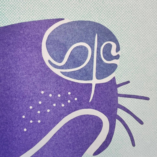 'Snoot' - Square Riso Print - by Strangford