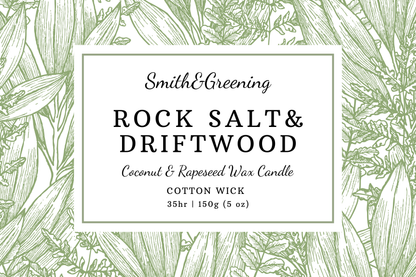 Rock Salt & Driftwood Candle: Large - by Smith & Greening