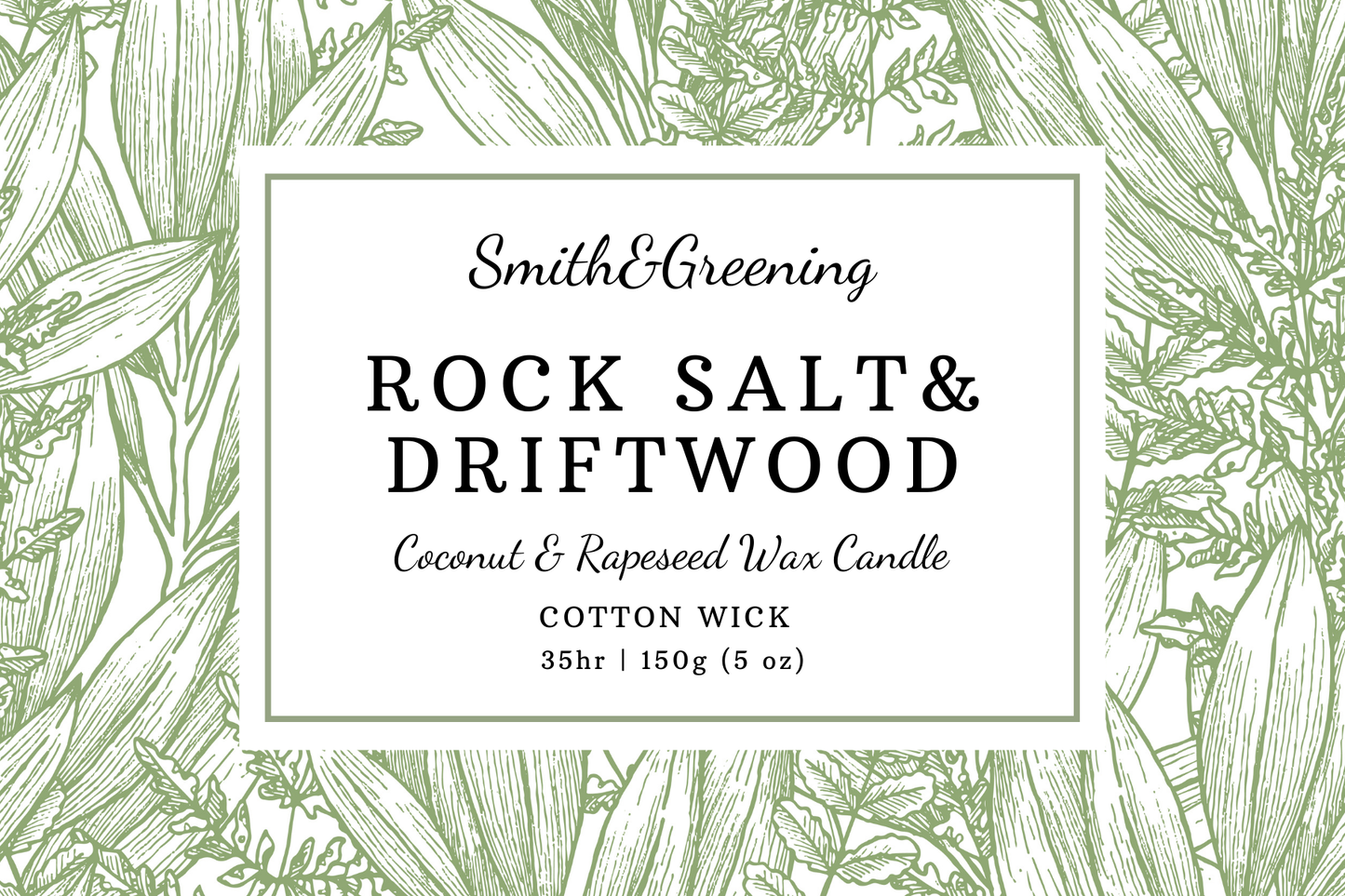 Rock Salt & Driftwood Candle: Small - by Smith & Greening