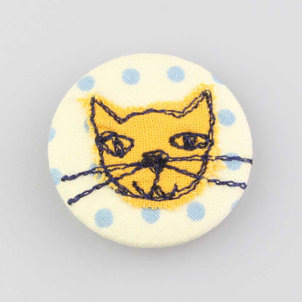 Pretty Happy Cat Brooch - by Poppy Treffry