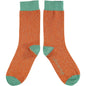 Women's Organic Glittery Cotton Crew Sock - Rust - by Catherine Tough