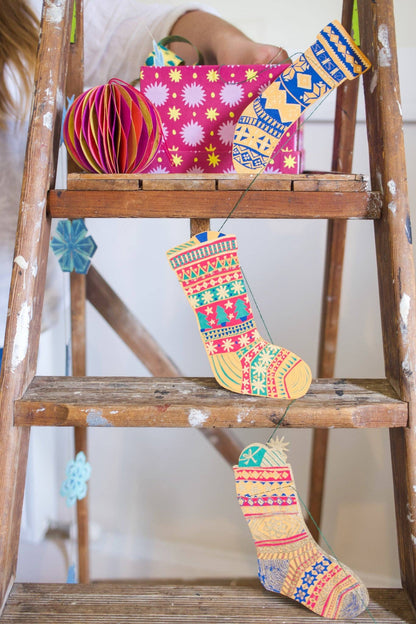 East End Press - UK/EU: Festive Stockings Sewn Garland