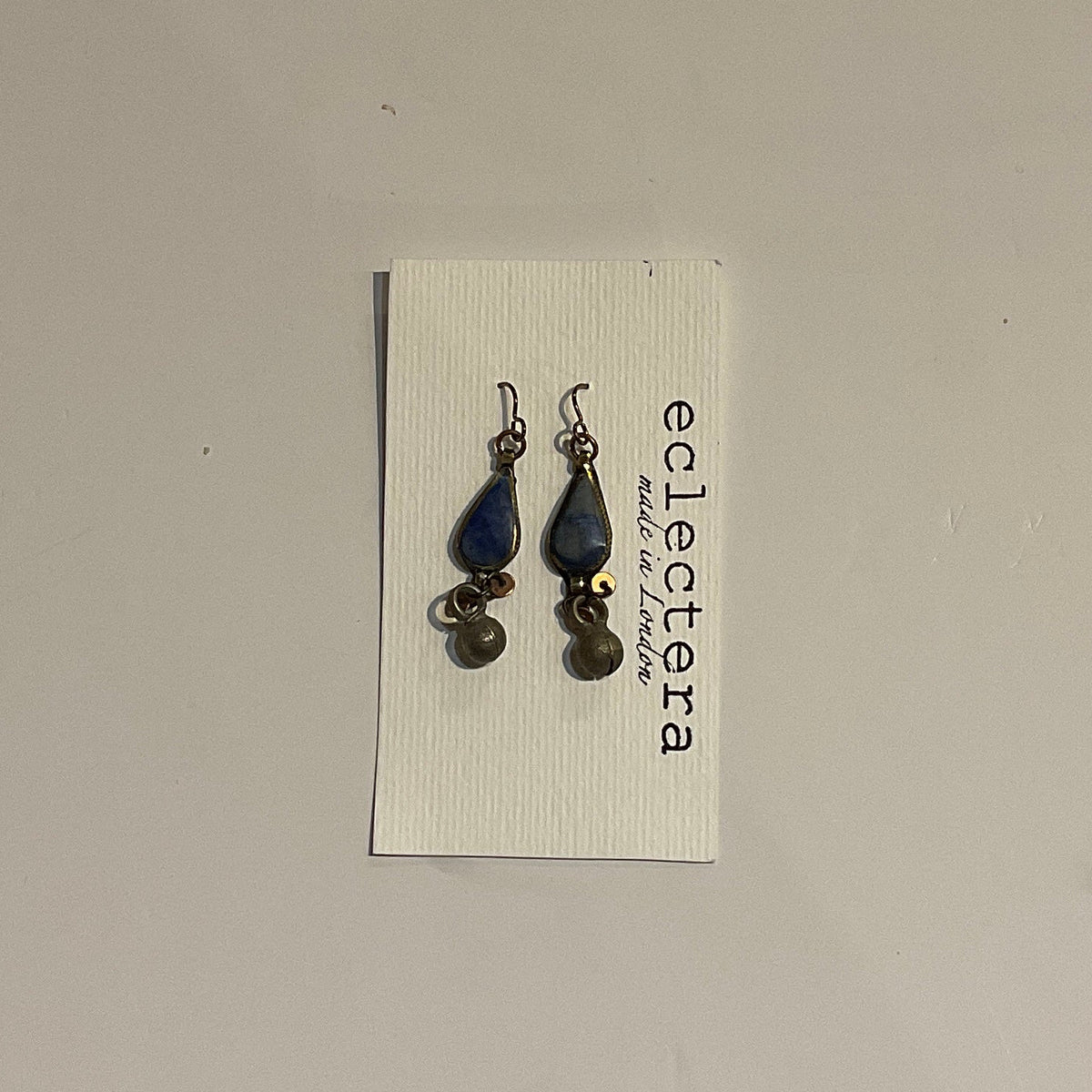 Afghan Earrings (Blue Stone & Bell) by eclectera (Copy)
