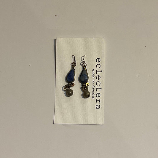Afghan Earrings (Blue Stone & Bell) by eclectera (Copy)