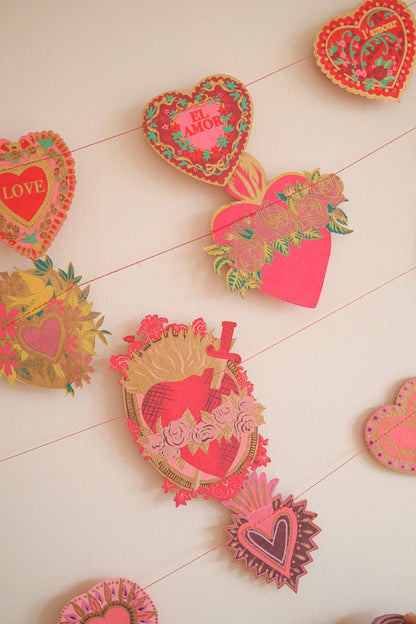 Hearts Sewn Garland - by East End Press