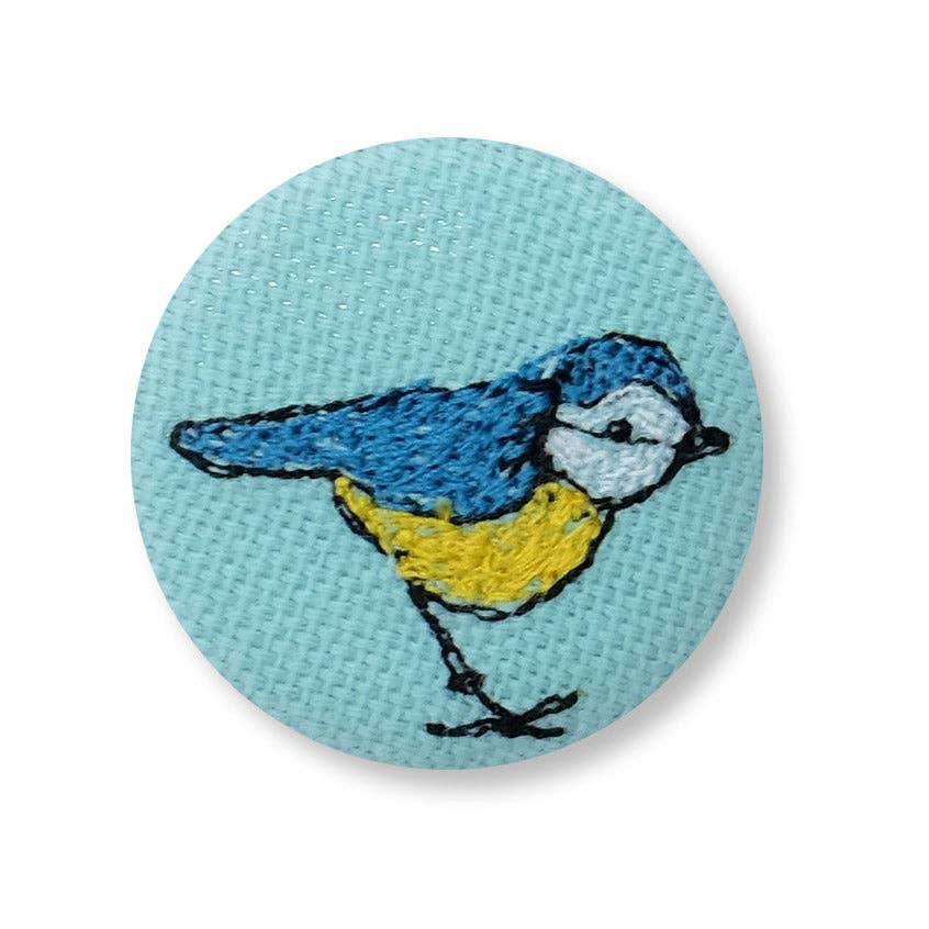 Pretty Bluetit Brooch - by Poppy Treffry