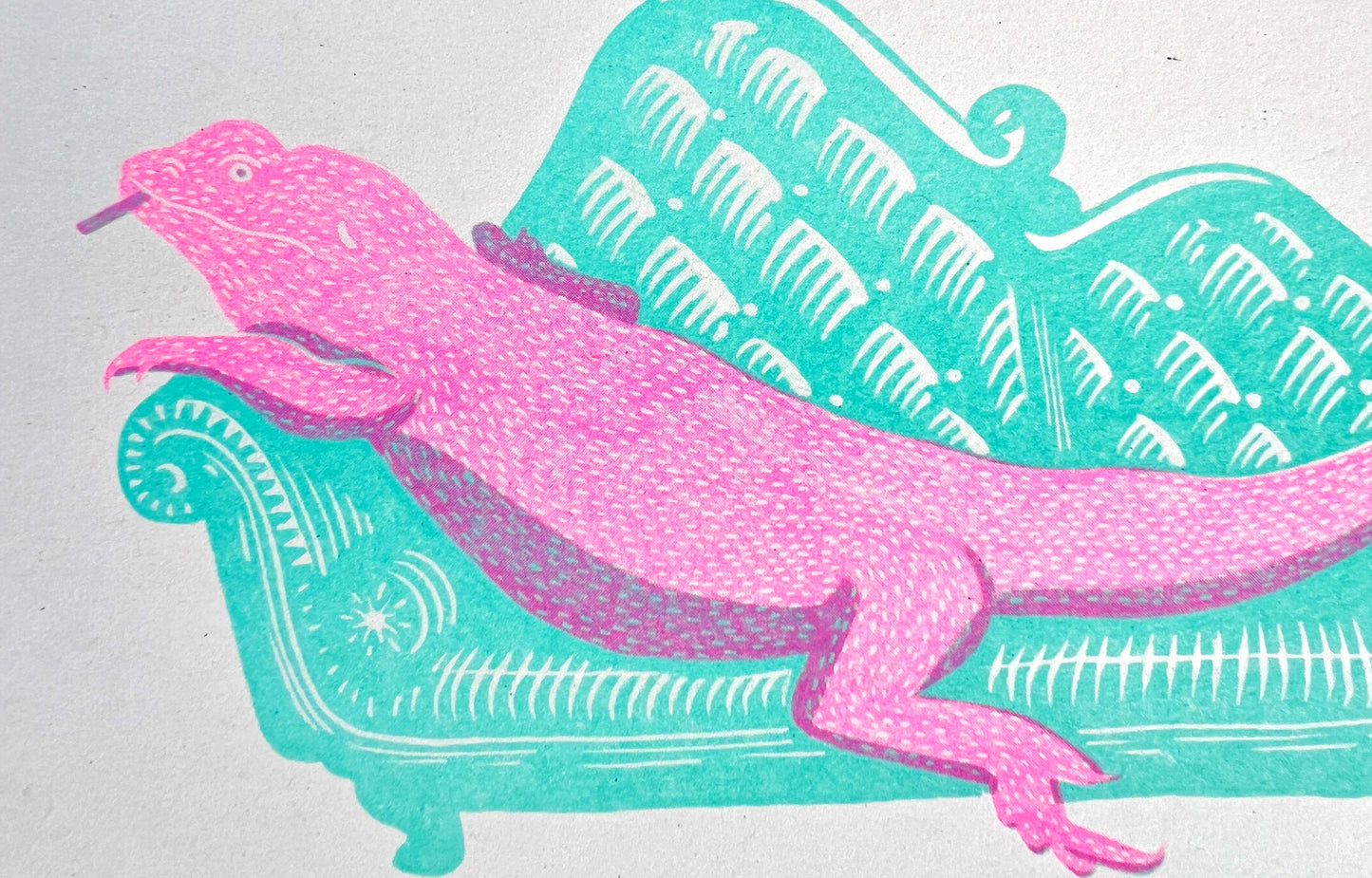 'Lounge Lizard' - A5 Riso Print - by Strangford