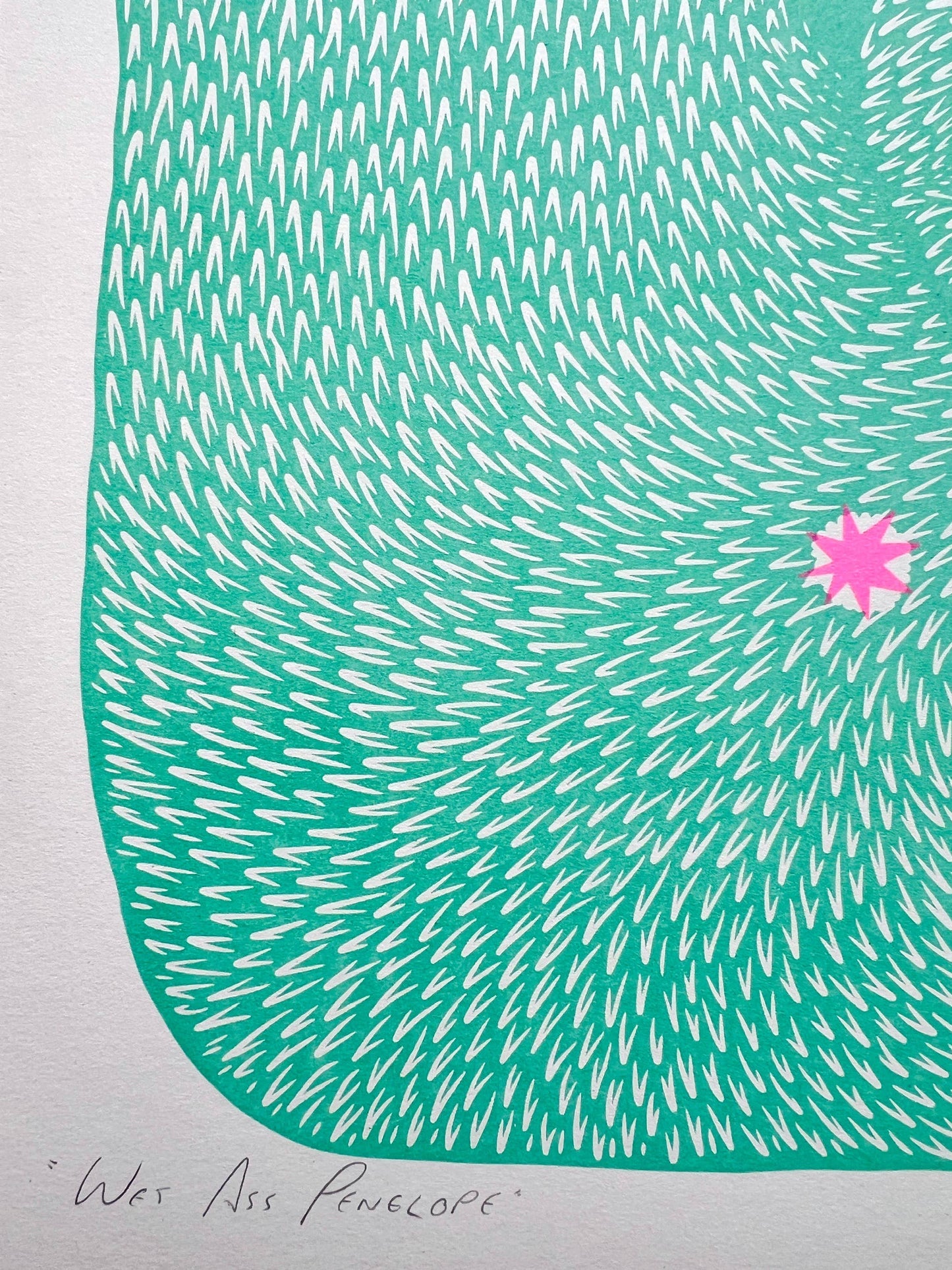 'Wet Ass Penelope' - A3 Riso Print - by Strangford