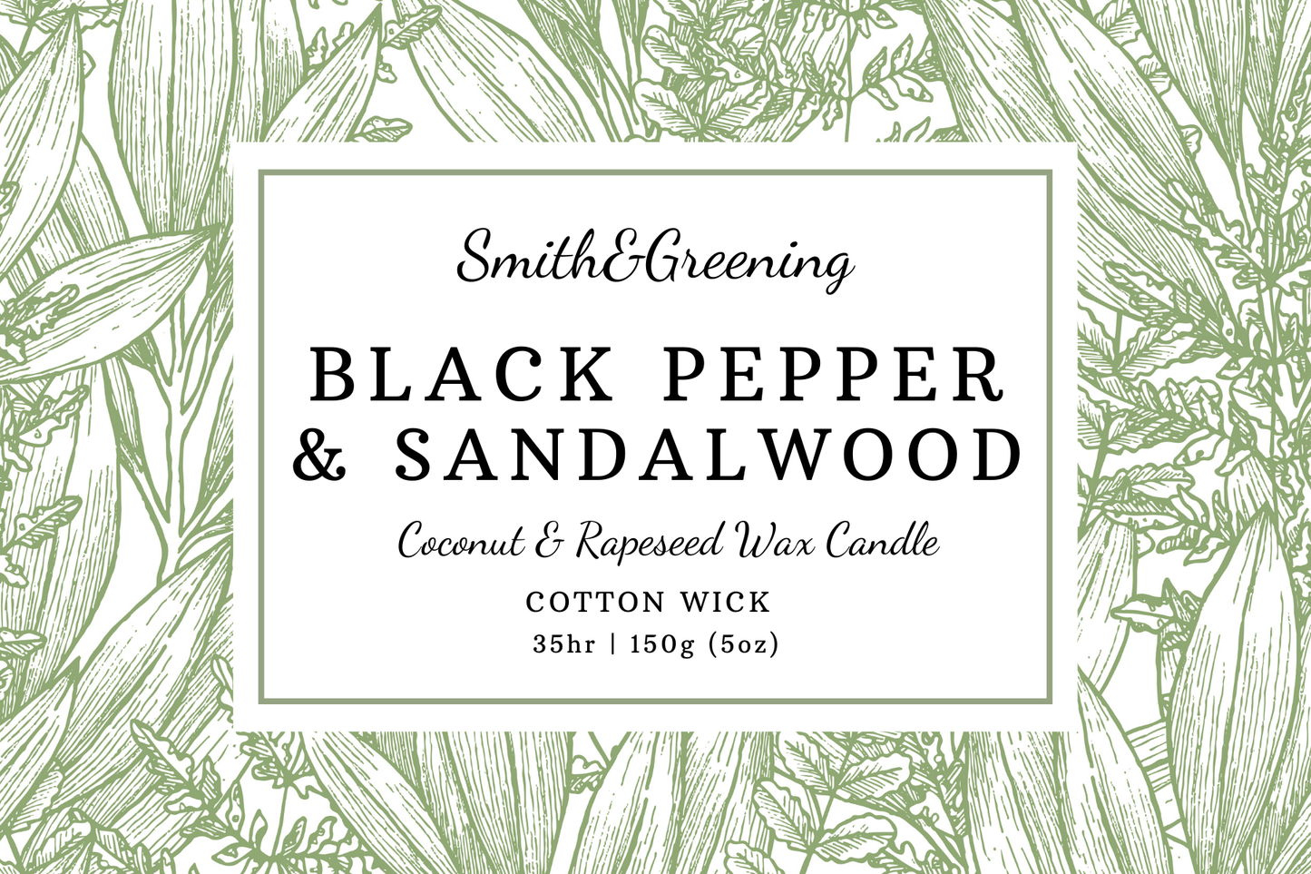 Black Pepper & Sandalwood Candle: Medium - by Smith & Greening