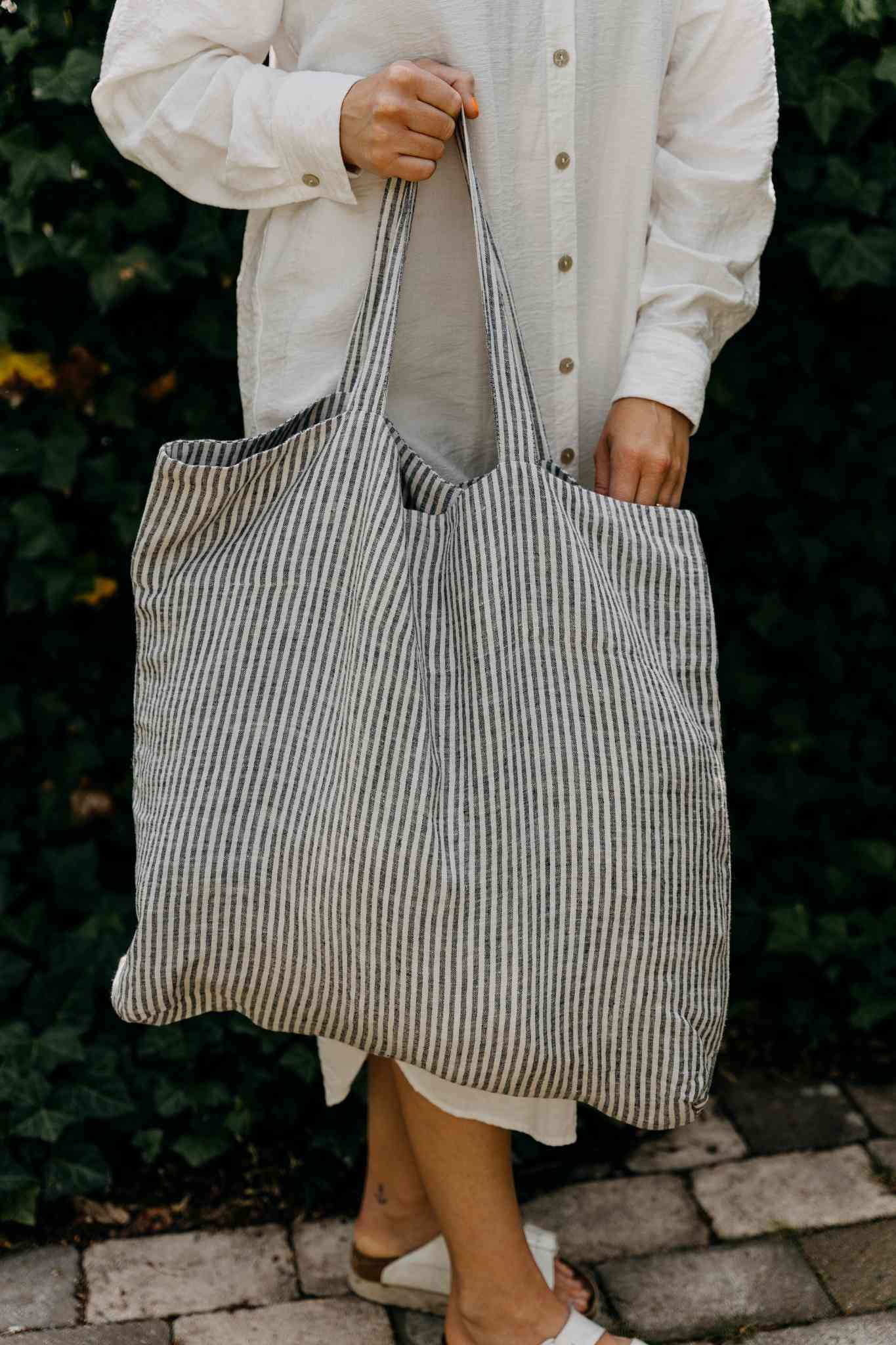 Large Linen Tote Bag - by OMOM