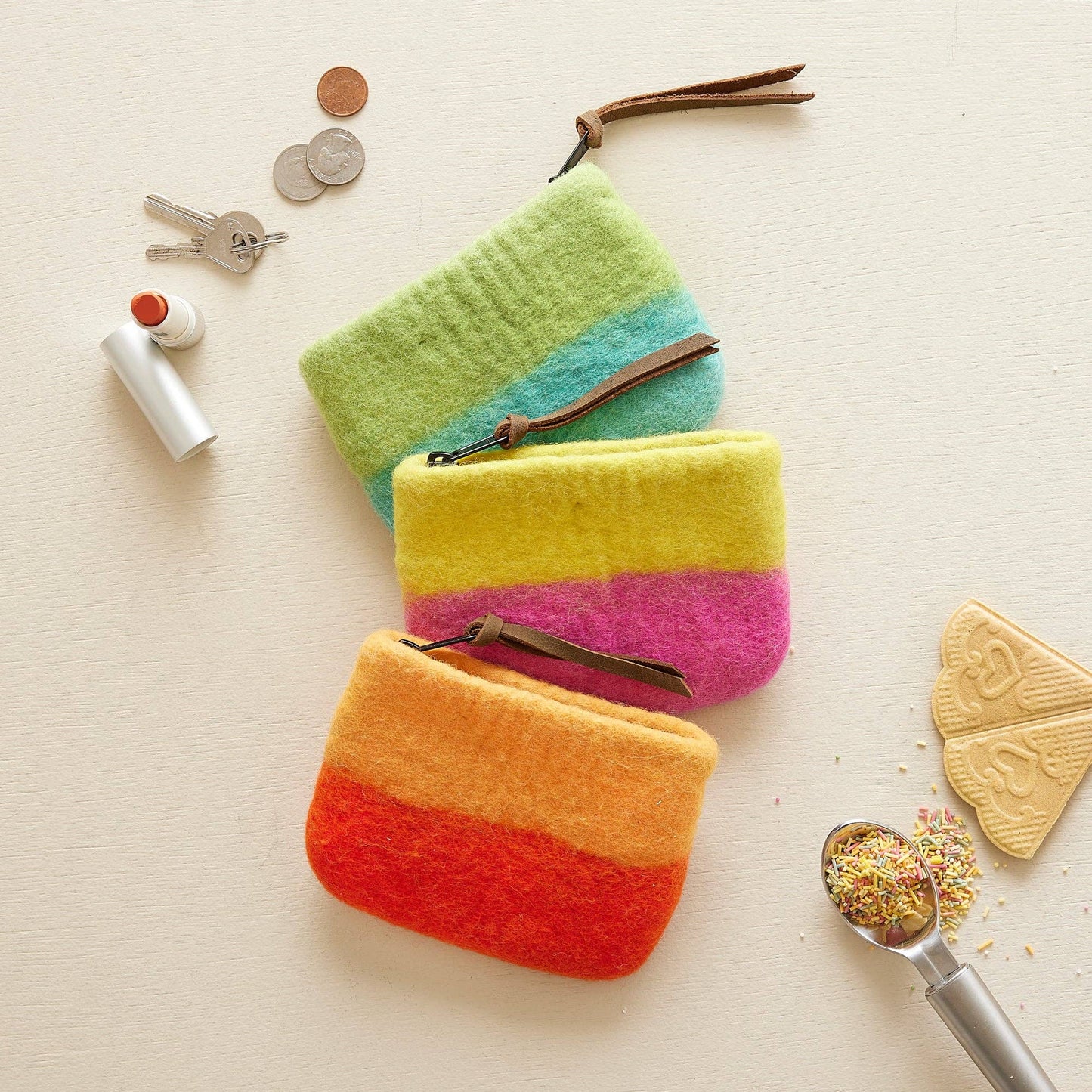 AURA QUE - LILA Two Tone Felt Purse