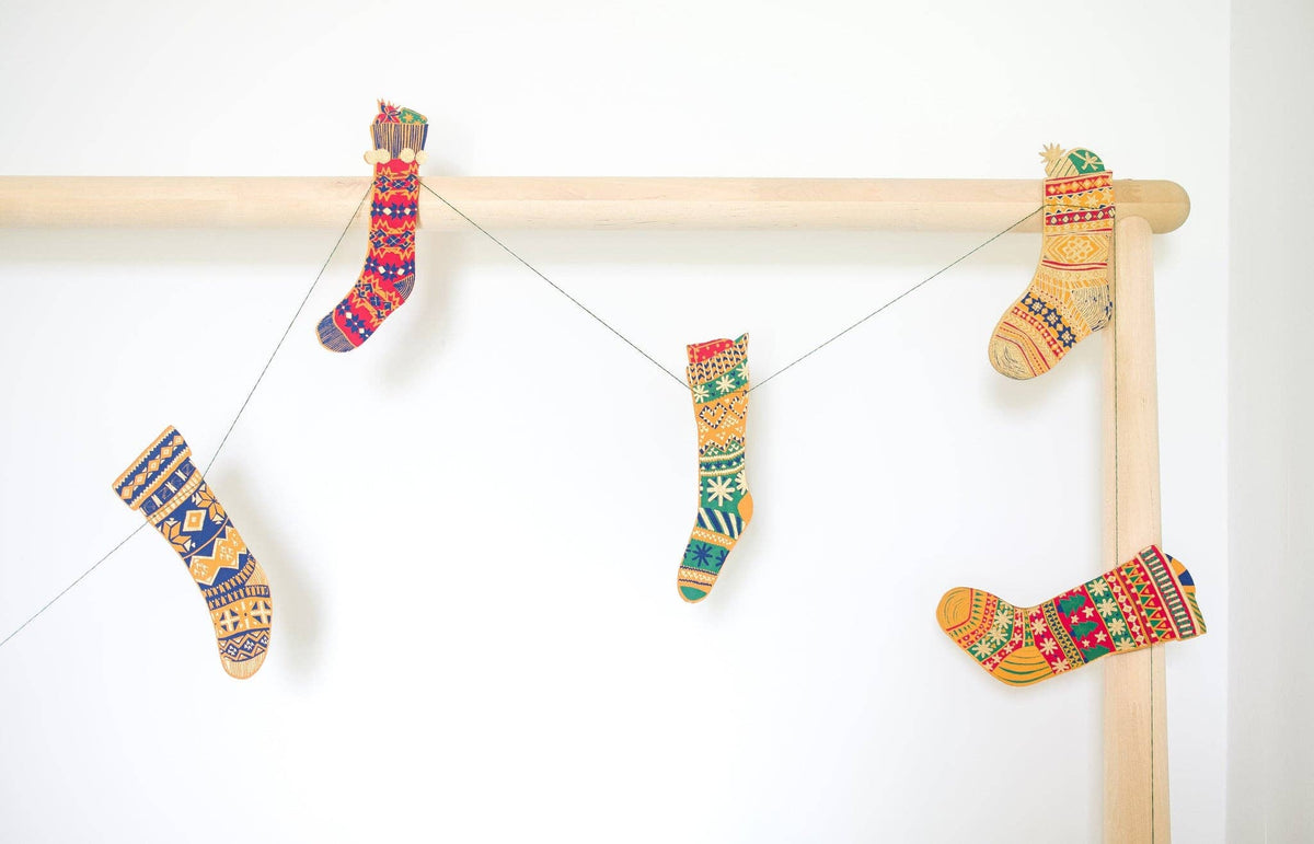 East End Press - UK/EU: Festive Stockings Sewn Garland