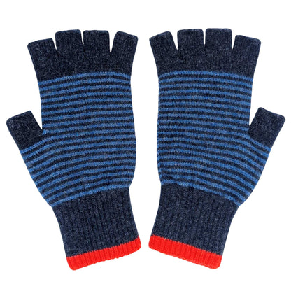Unisex Lambswool Fingerless Gloves - Rust - by Catherine Tough