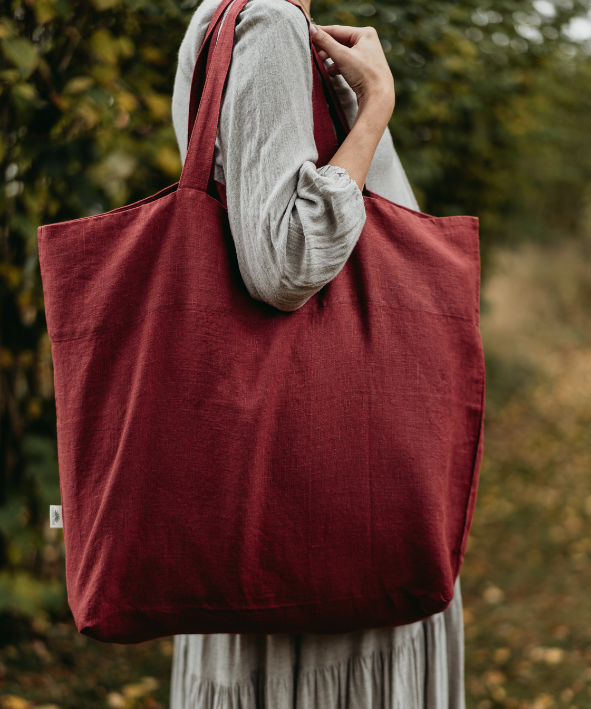 Large Linen Tote Bag - by OMOM