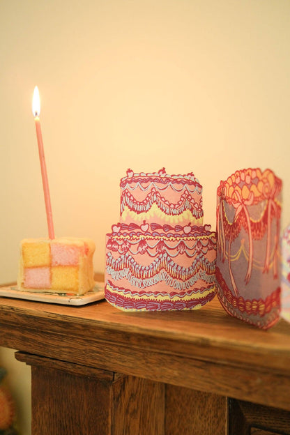 Birthday Cake Concertina Greeting Card - by East End Press