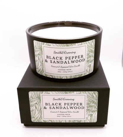 Black Pepper & Sandalwood Candle: Large - by Smith & Greening