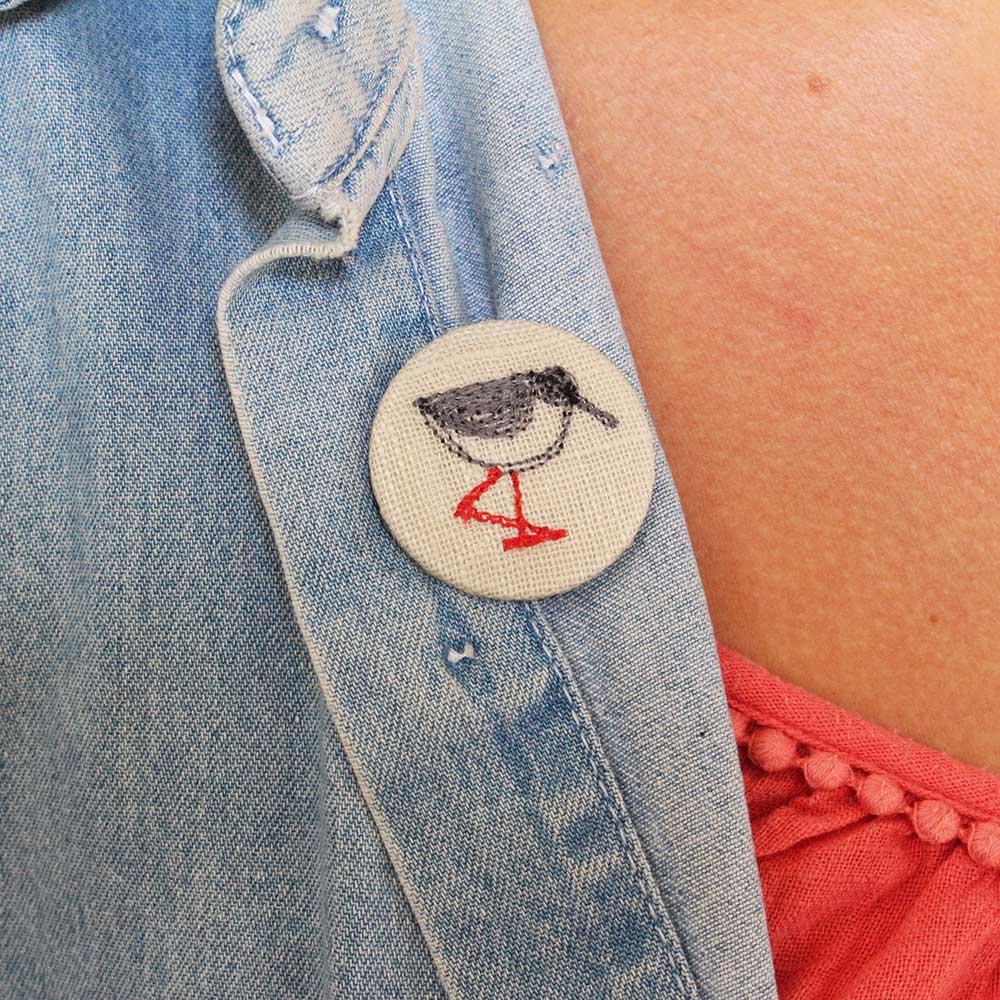 Pretty Turnstone Brooch - by Poppy Treffry