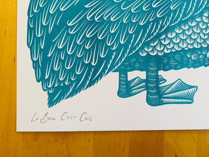 Le Beak, C'est Chic - A3 Size Print - by Strangford