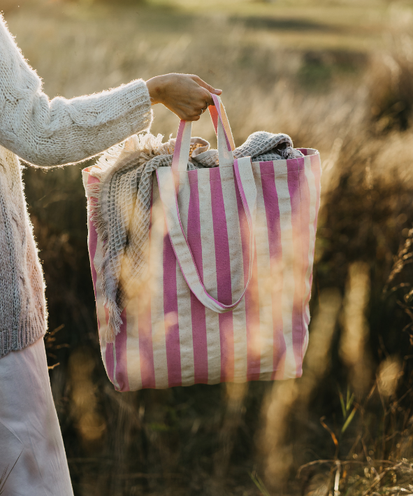 Organic Cotton Tote - Stripes - by OMOM