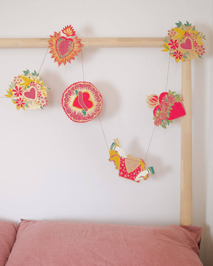 Hearts Sewn Garland - by East End Press