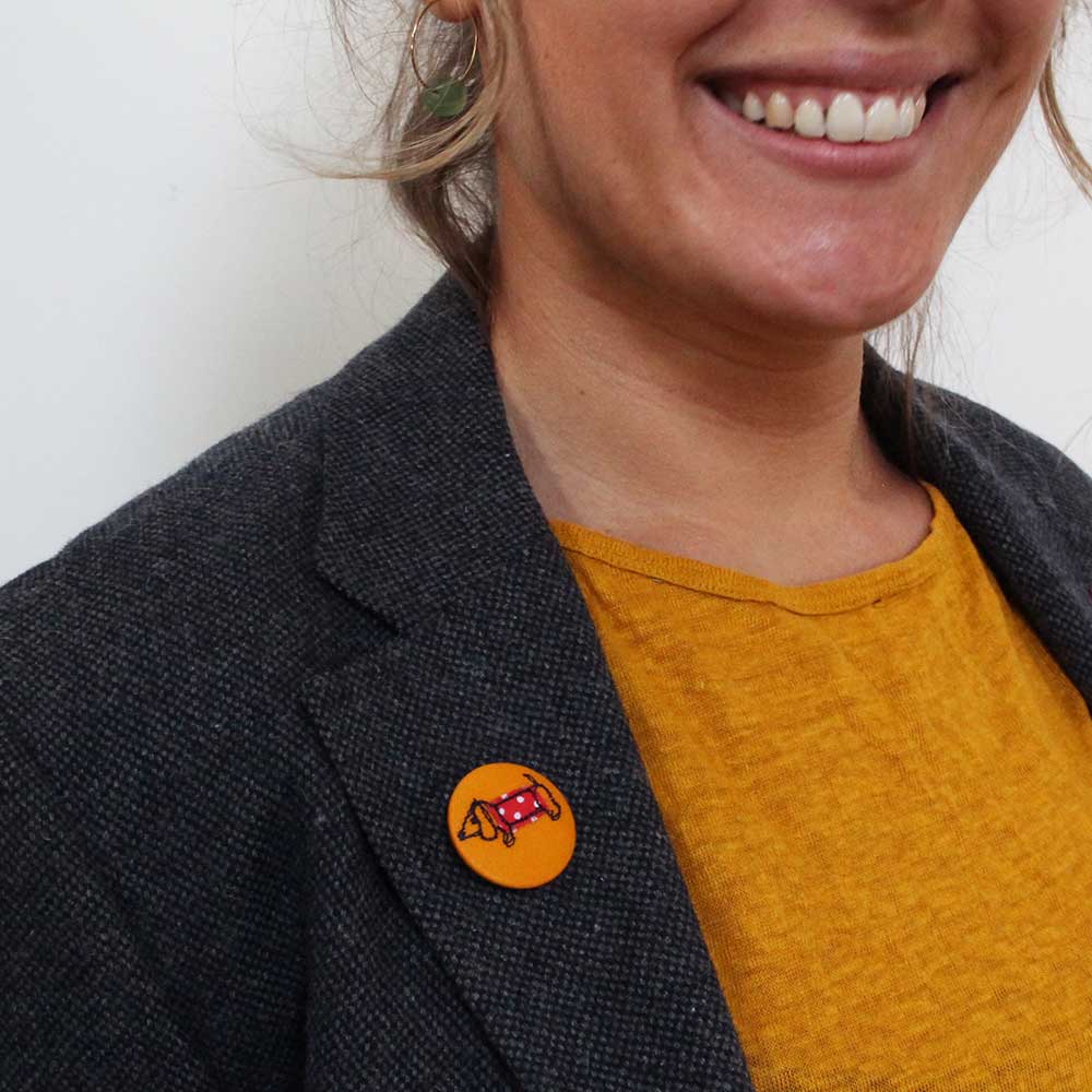 Pretty Dachshund Brooch - by Poppy Treffry