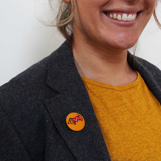 Pretty Dachshund Brooch - by Poppy Treffry