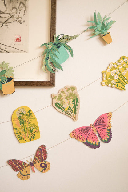 Colourful Butterflies Sewn Garland - by East End Press