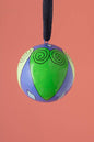 Daisy Snow - Green & Blue Hearts Bauble