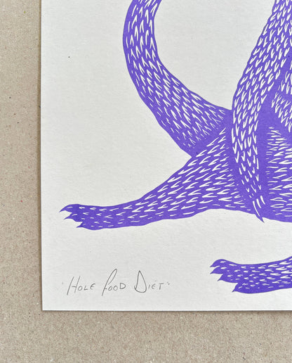 Hole Food Diet  - A4 Size Print - by Strangford