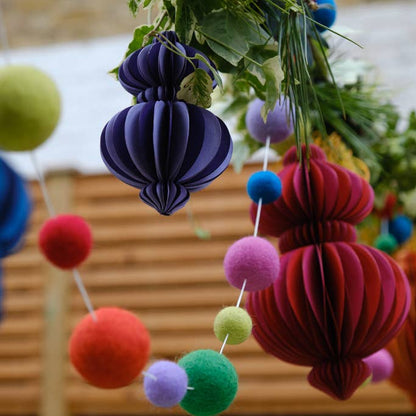 AARVEN - Indian Recycled Paper Fold-Away Bauble Decoration