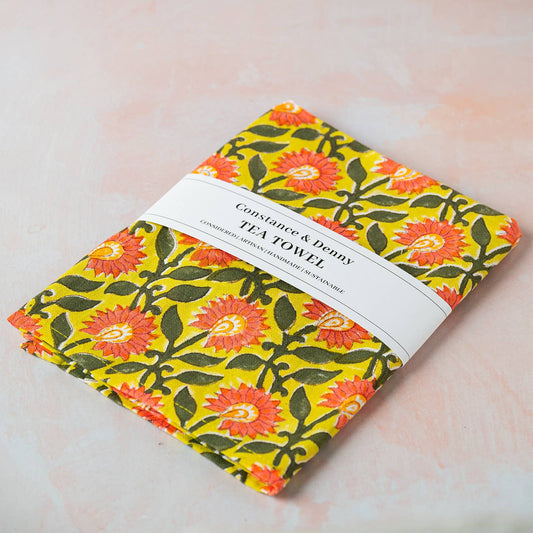 Pressed Petals Amber tea towel by Constance & Denny