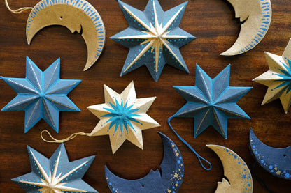 East End Press - UK/EU: Twinkling Star Screen-Printed Board Decoration