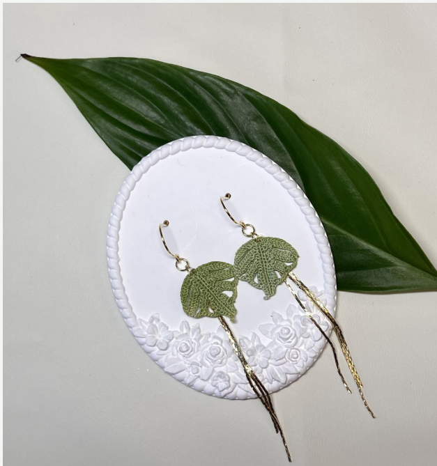 Monstera Micro Crotchet earrings by Miss Peachy